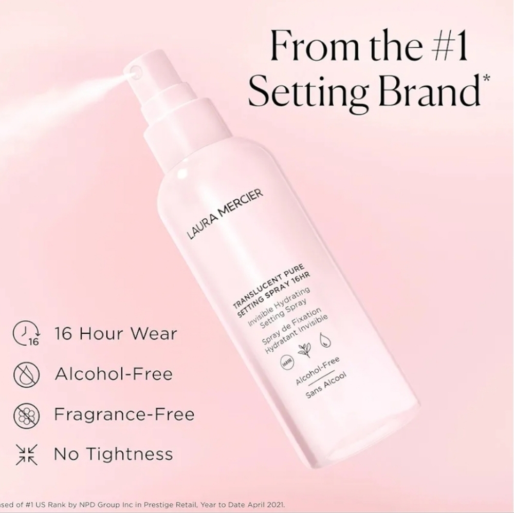NWT Laura Mercier translucent pure setting spray 16 hrs 1 fl oz travel size